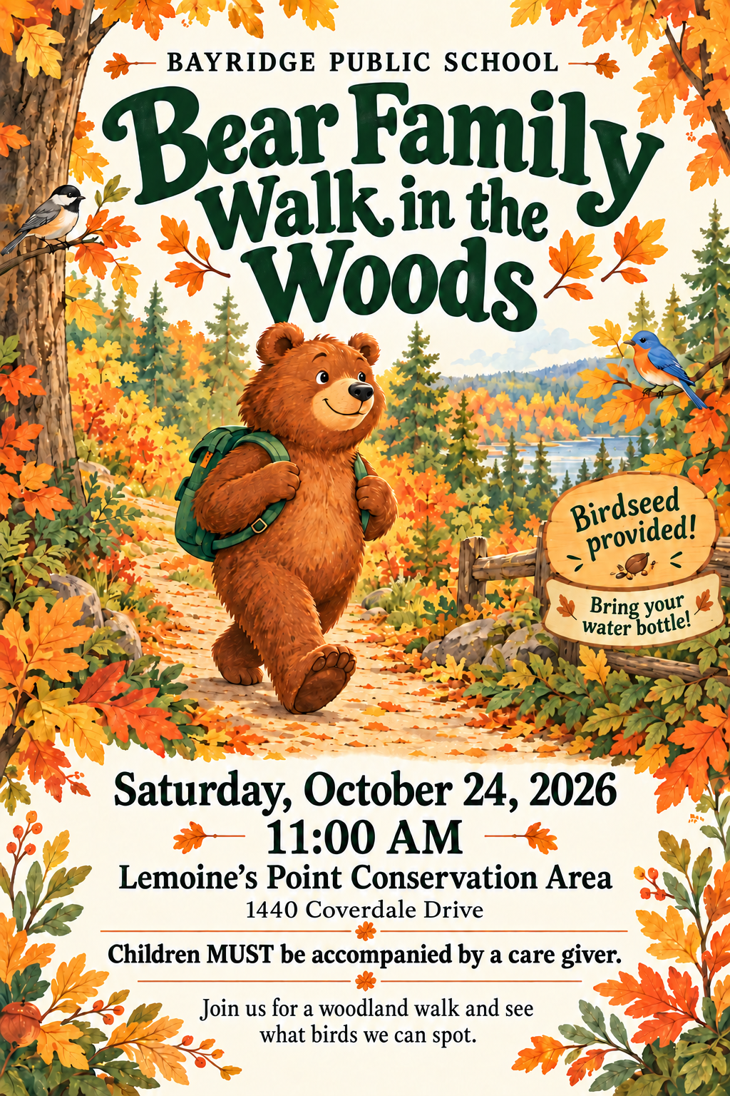 Bear Family Walk in the Woods colour (1)