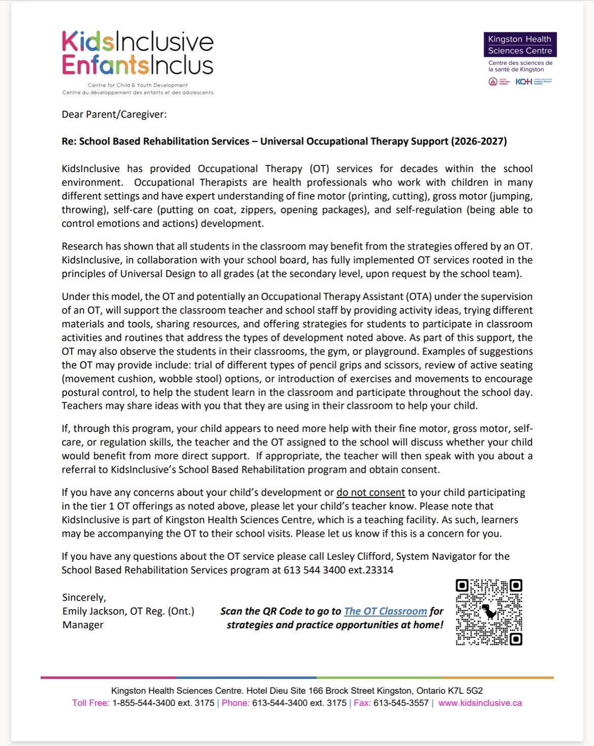 kidsinc letter